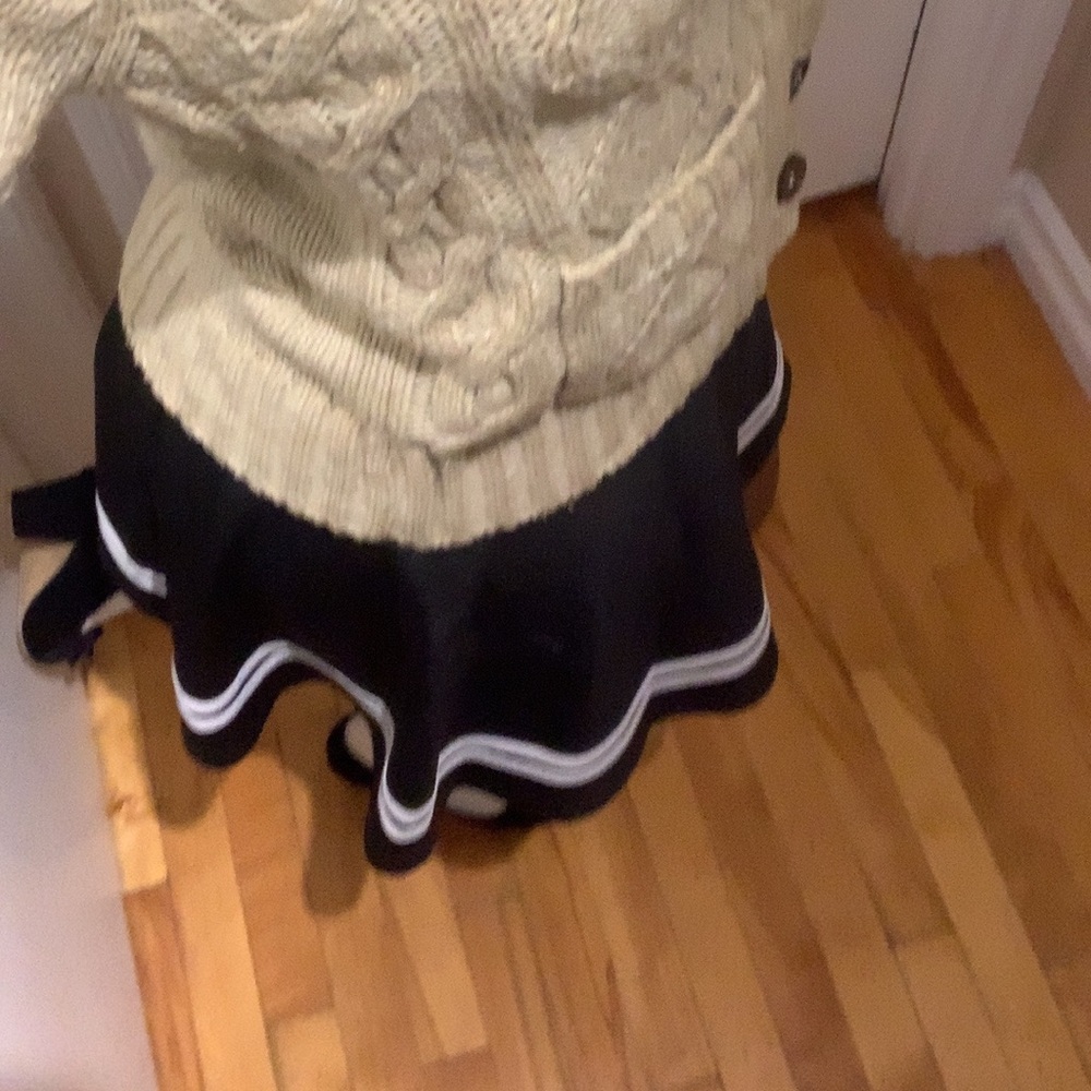 Striped A-Line skater skirt versatile,high waist for women